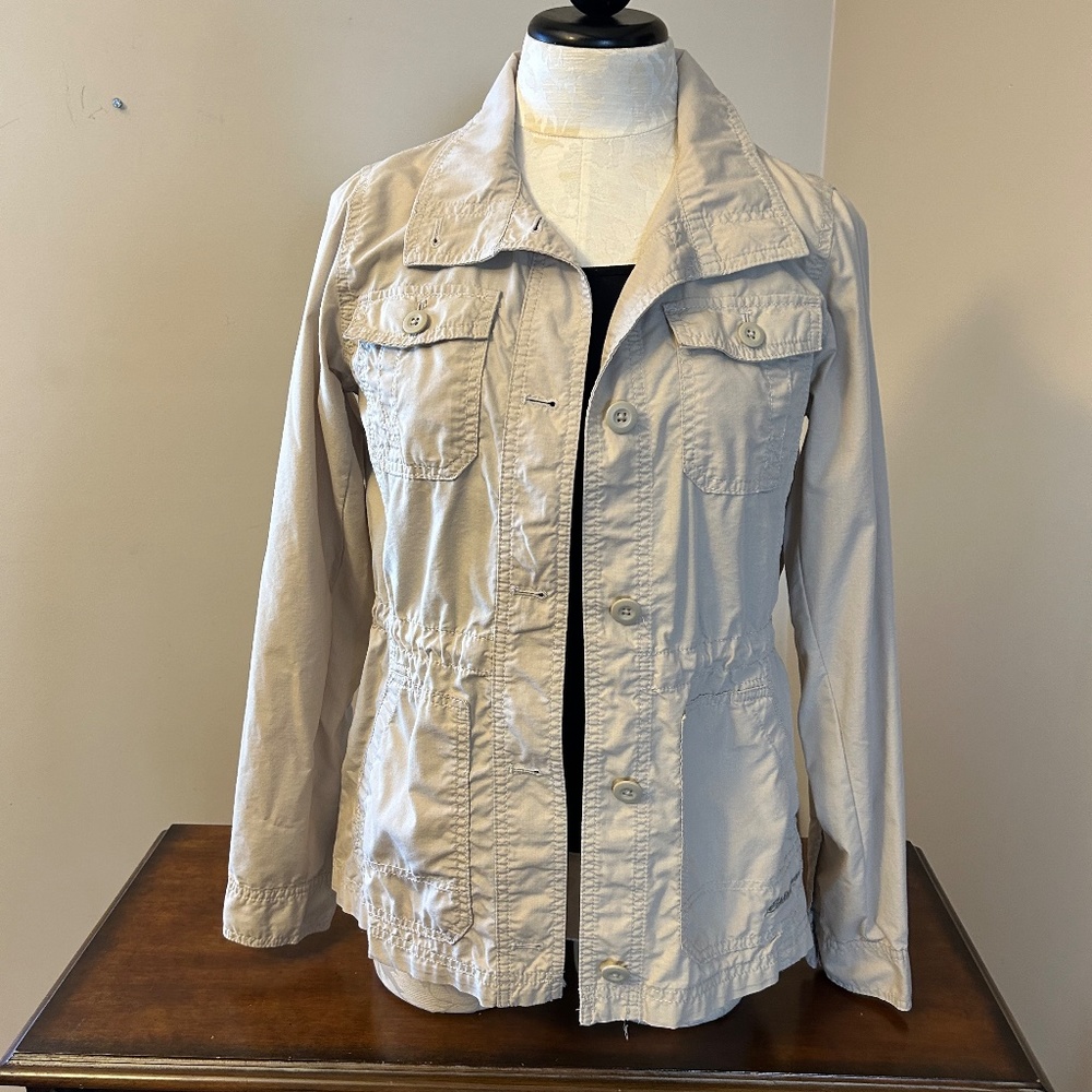 Eddie Bauer tan safarie jacket, size S